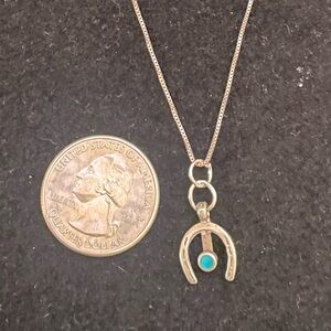 Turquoise and Sterling Horseshoe necklace